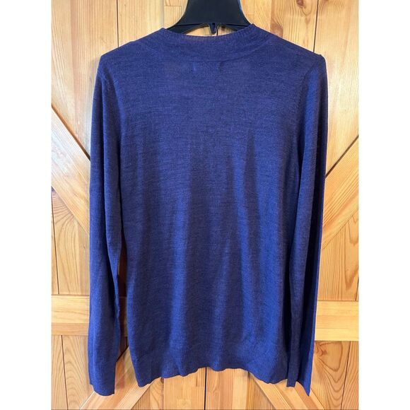 THE LIMITED V Neck Long Sleeve Wool Blend Knit Sweater Purple NWT Size XL (5562) - Picture 5 of 5